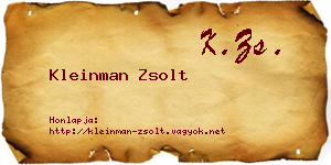 Kleinman Zsolt névjegykártya